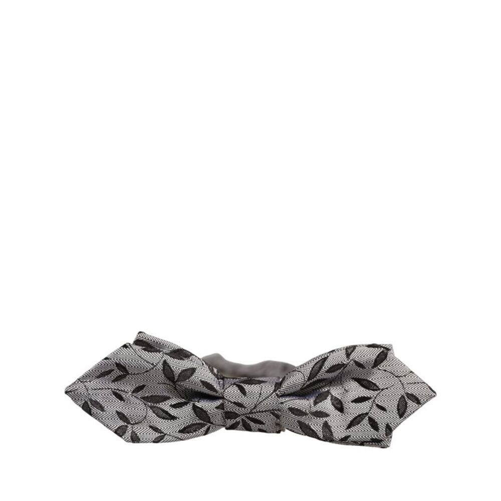 Dolce & Gabbana Men Gray Abstract Silk Adjustable Neck Papillon Bow Men's Tie